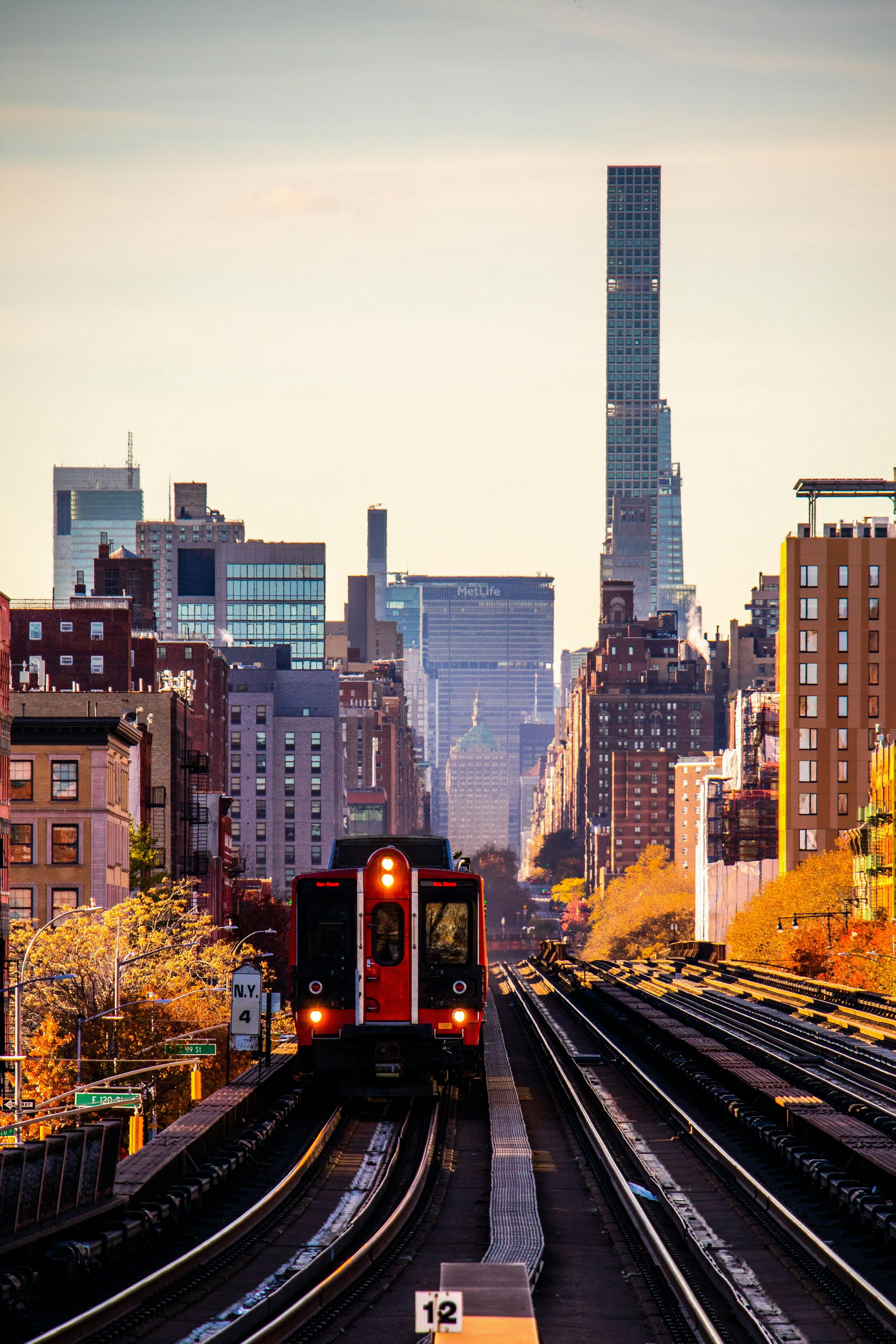 Train tracks in Harlem New York in USA.