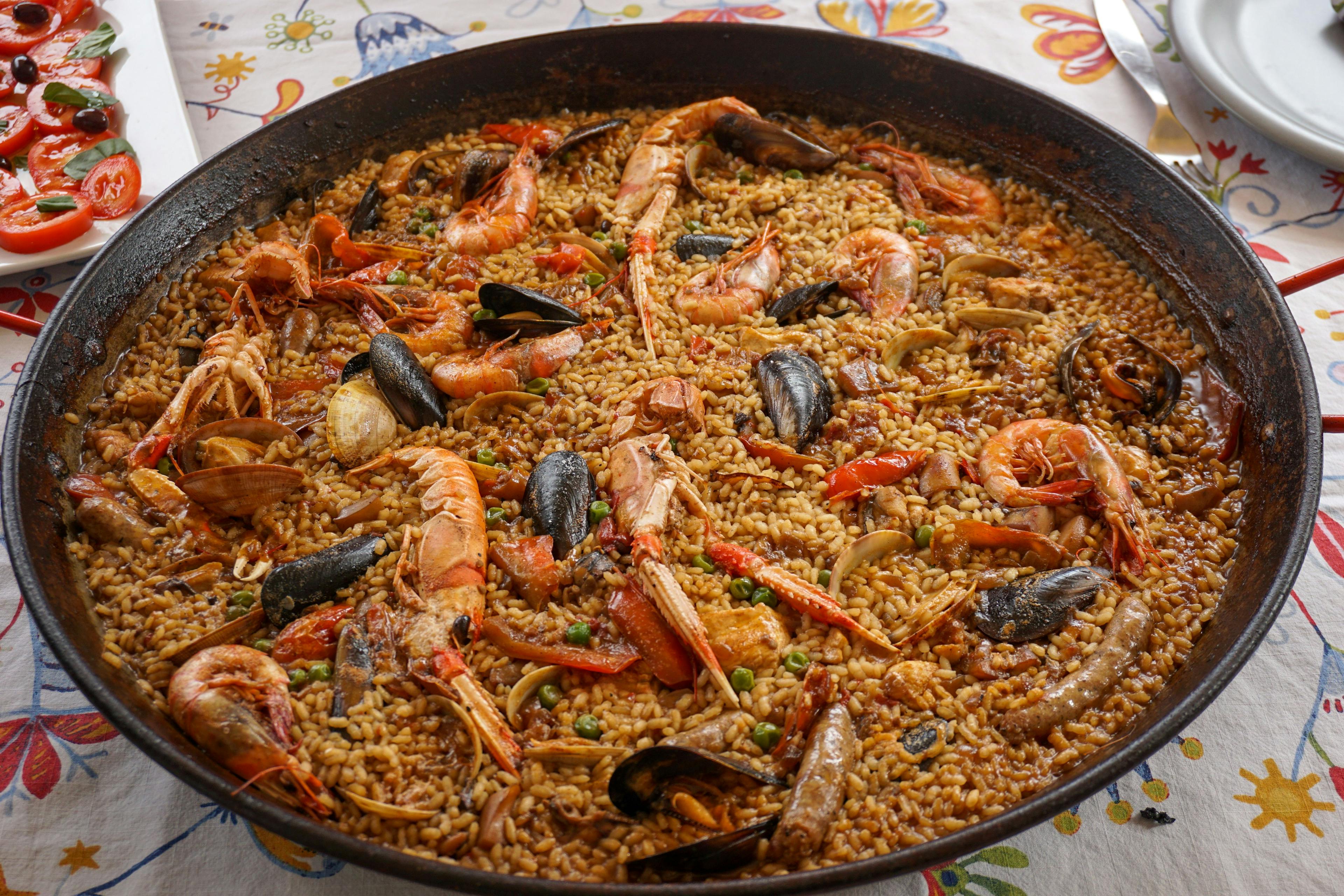 Seafood Paella in Spain.