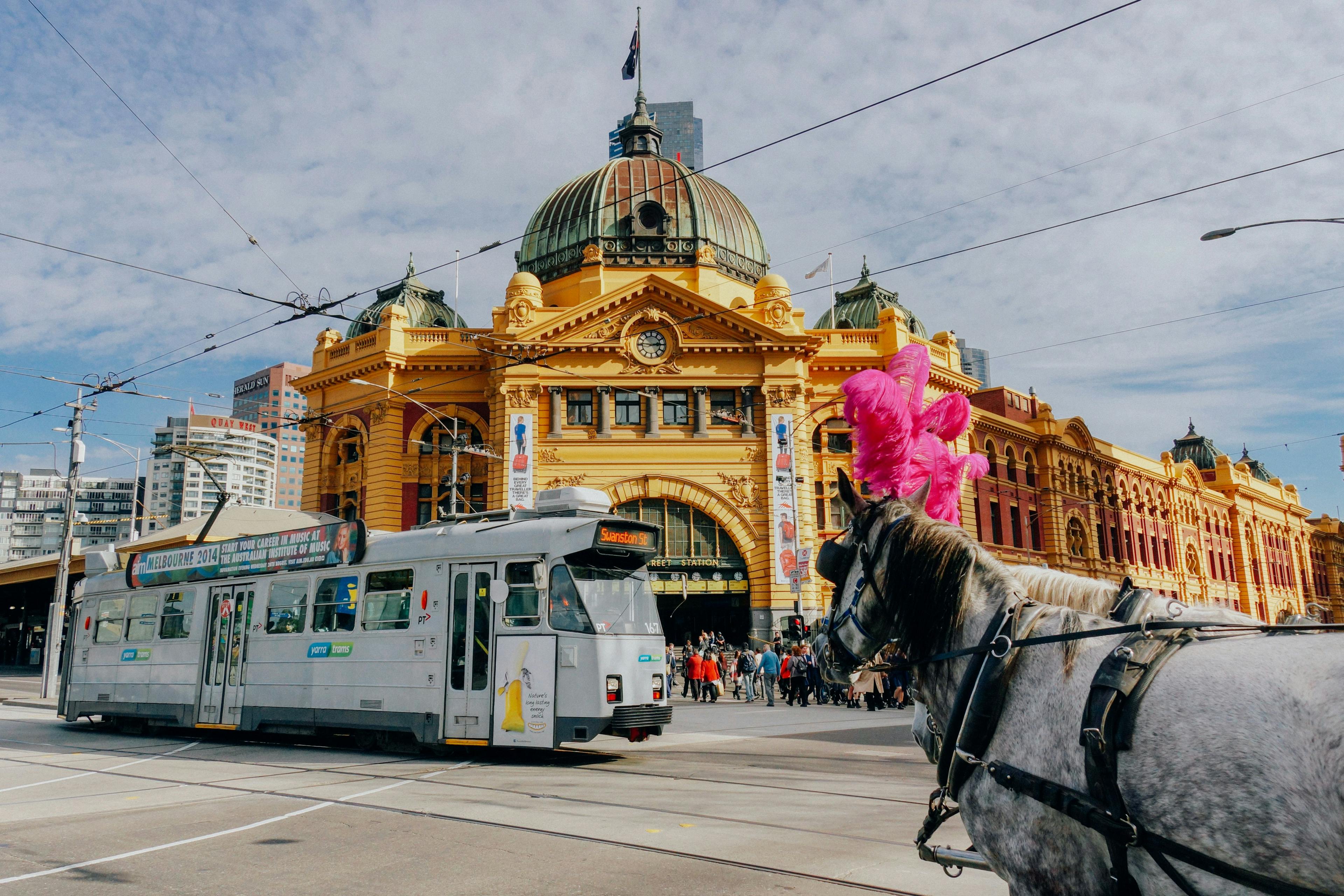 Flinders Street Railway Station in Melbourne, Australia.