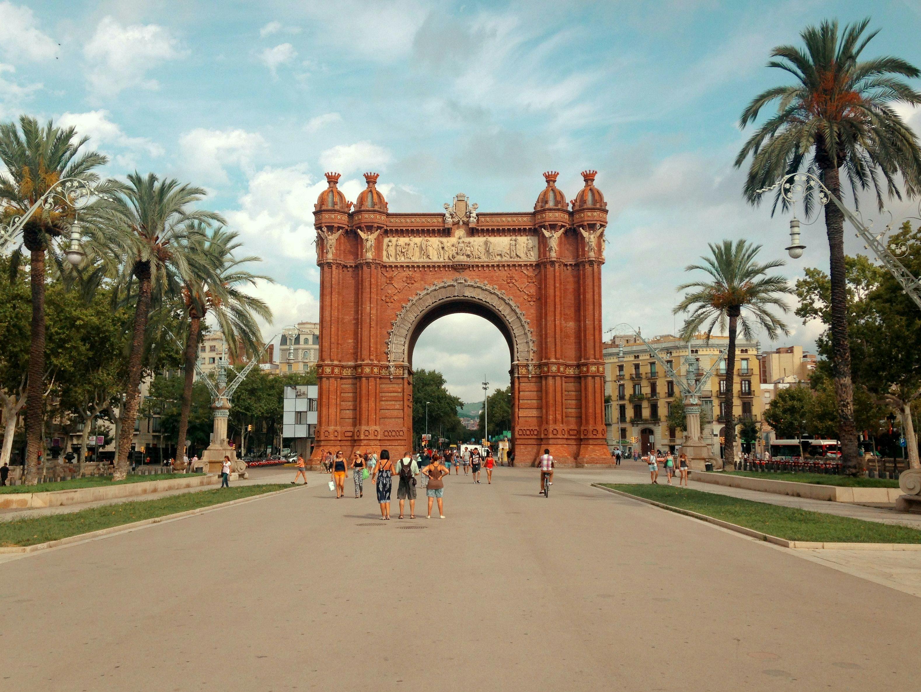 People walking in park in Barcelona