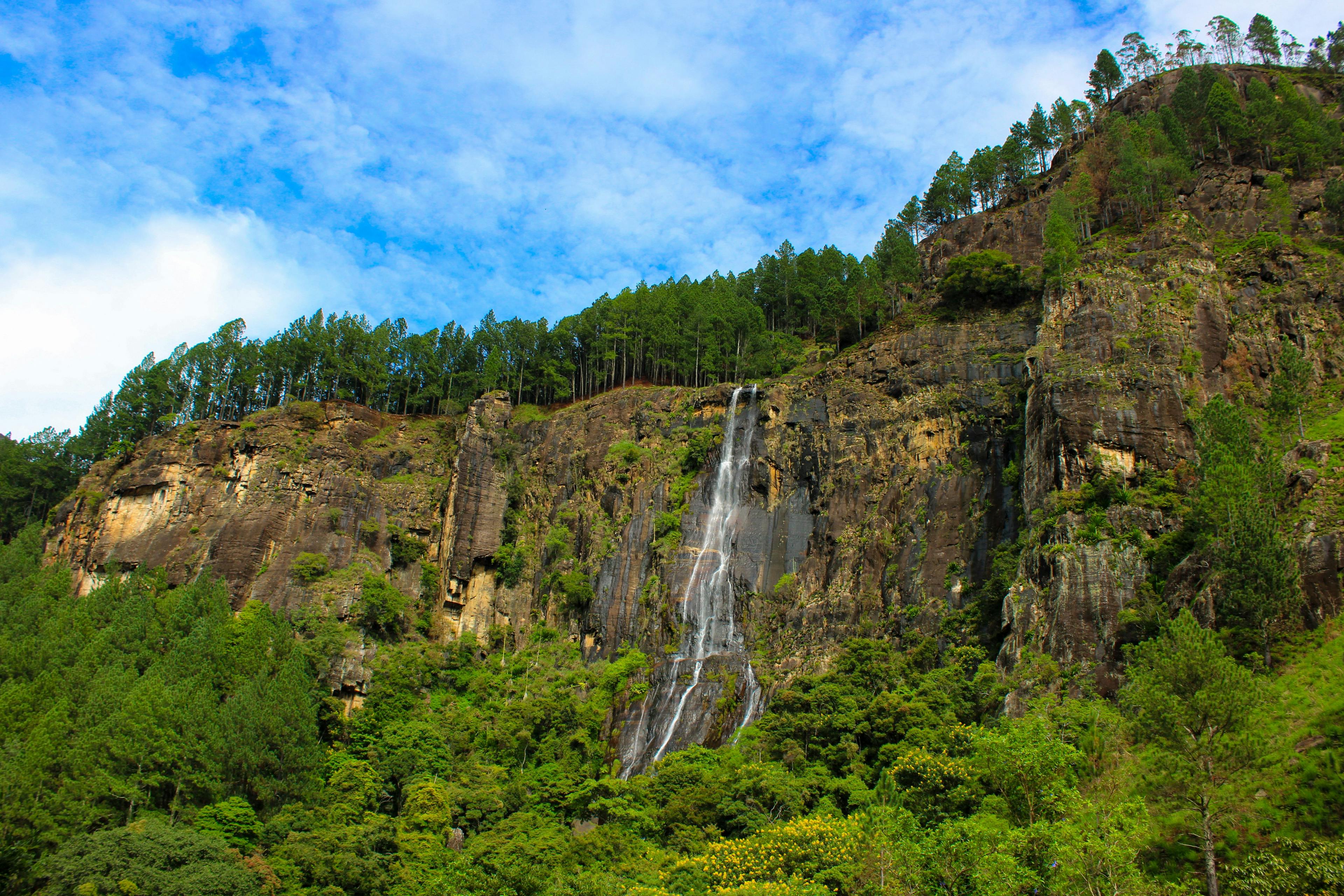 Bambarakanda Falls in Sri Lanka.