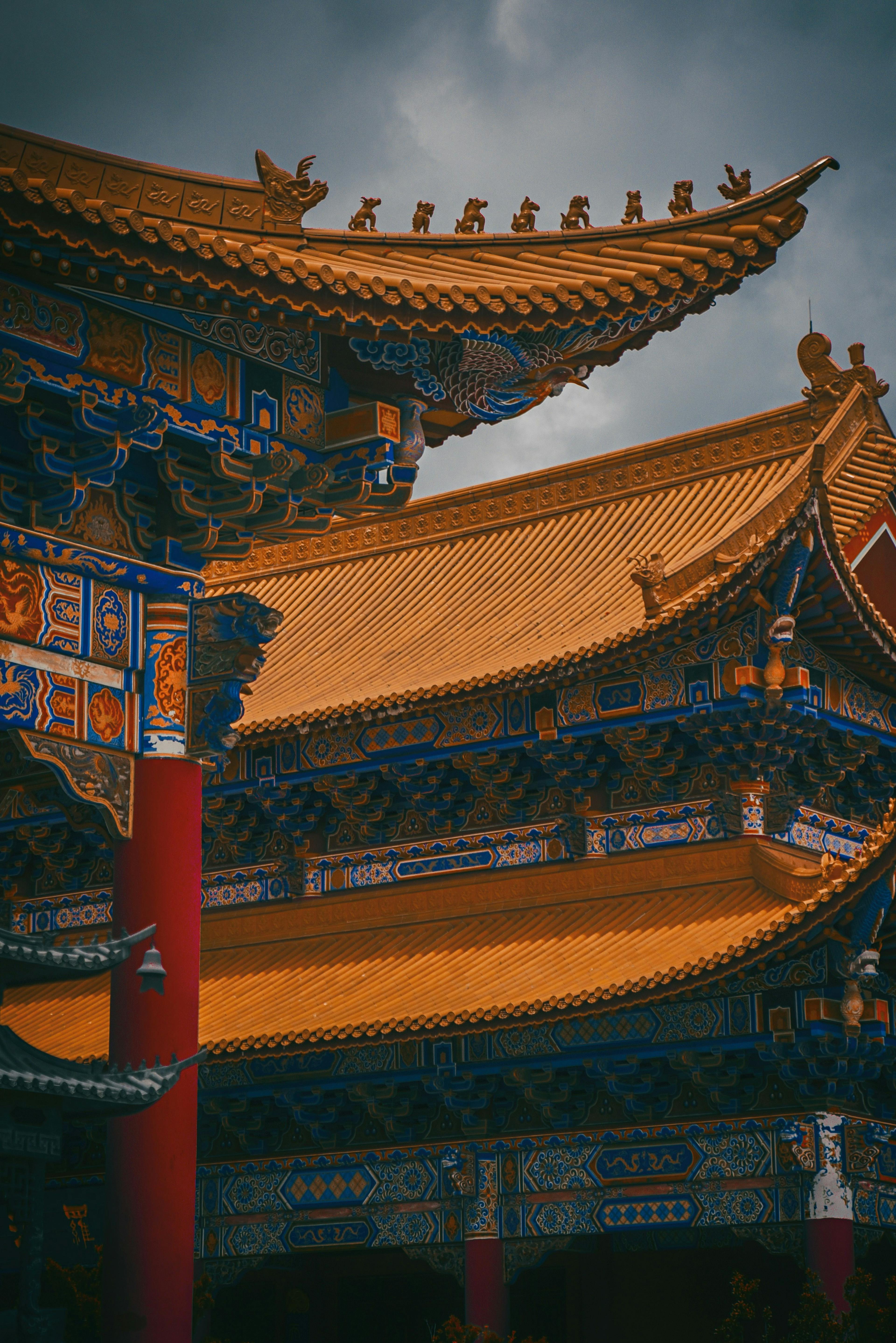 Colorful temple in Forbidden City in China.