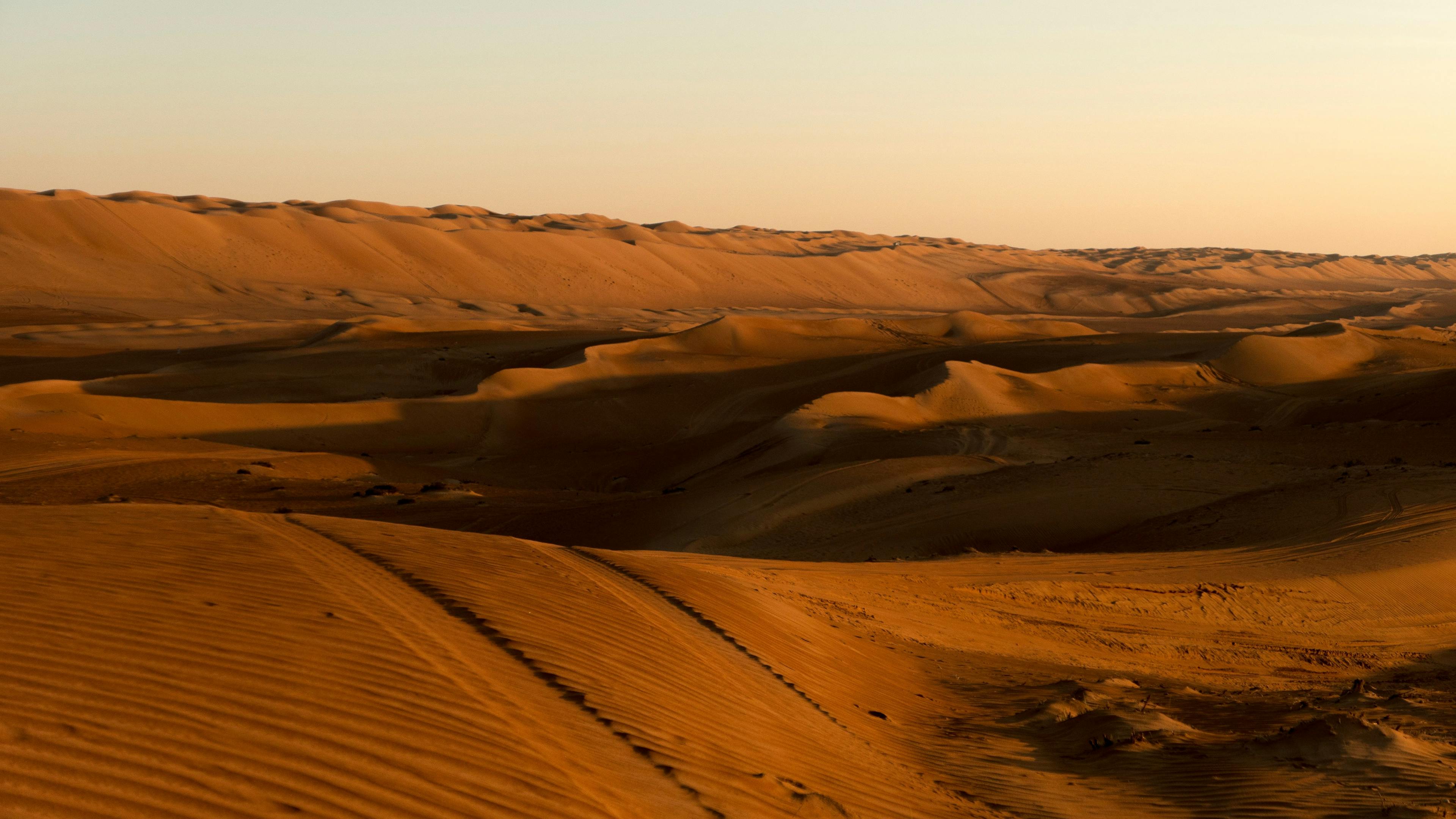 Wahiba Sands desert in Oman.