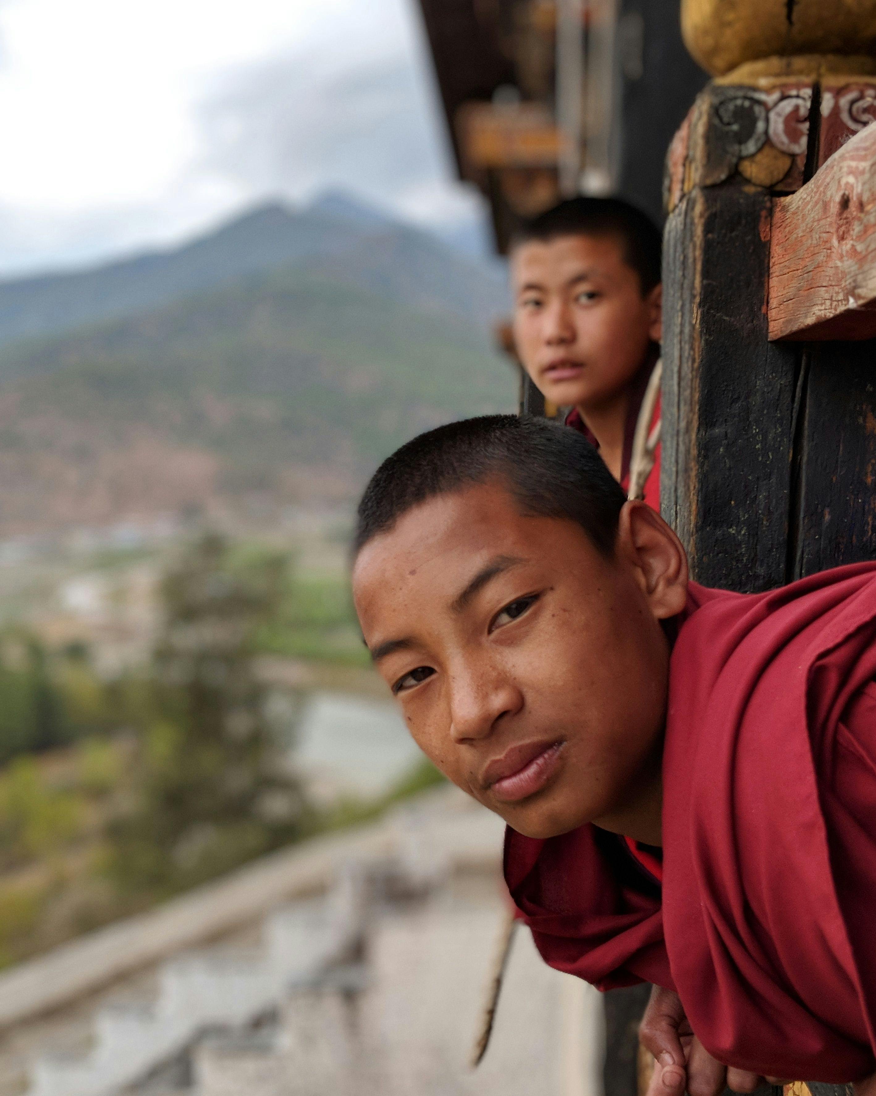 Bhutanese boys in monastery.