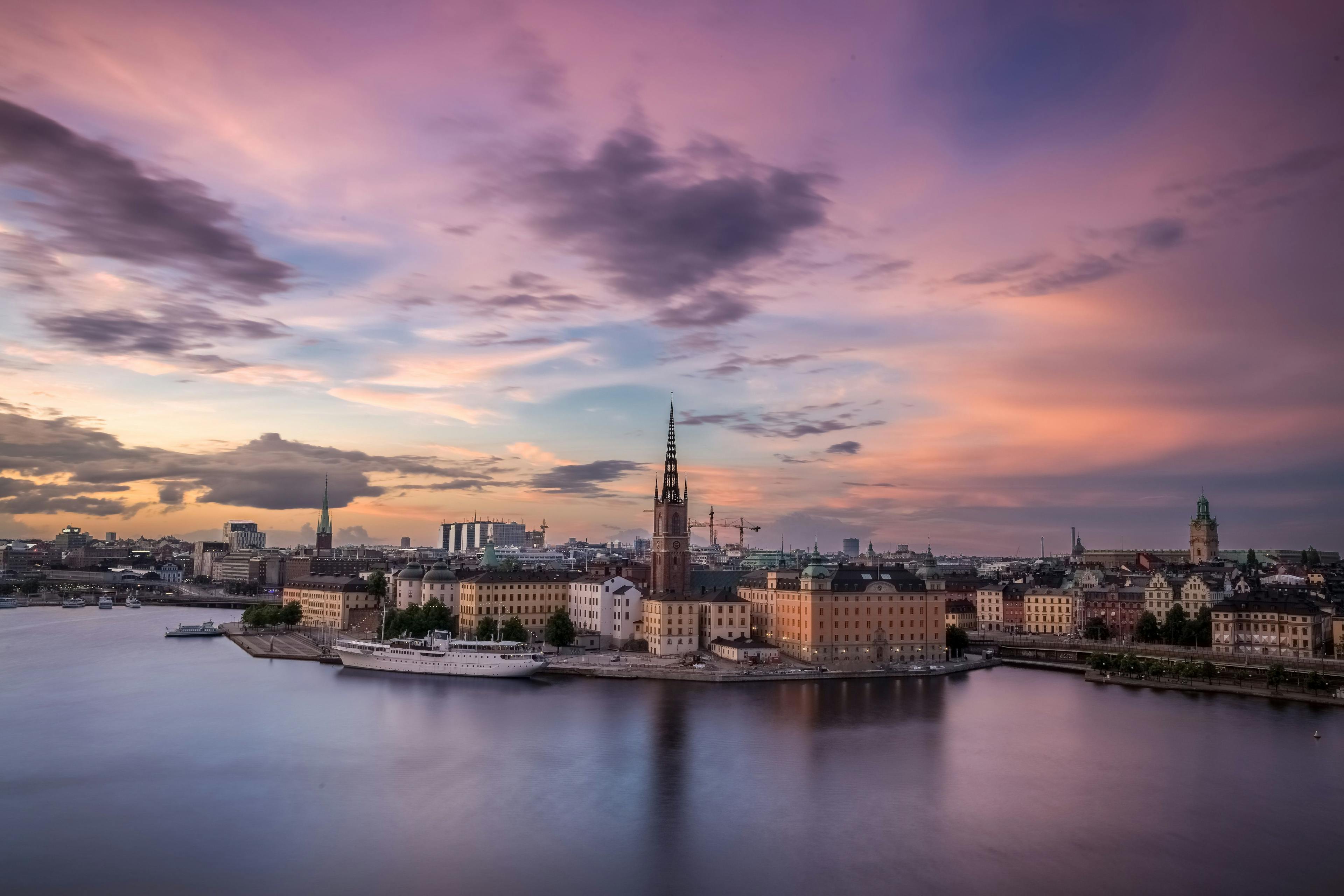 Stockholm panorama in the evening