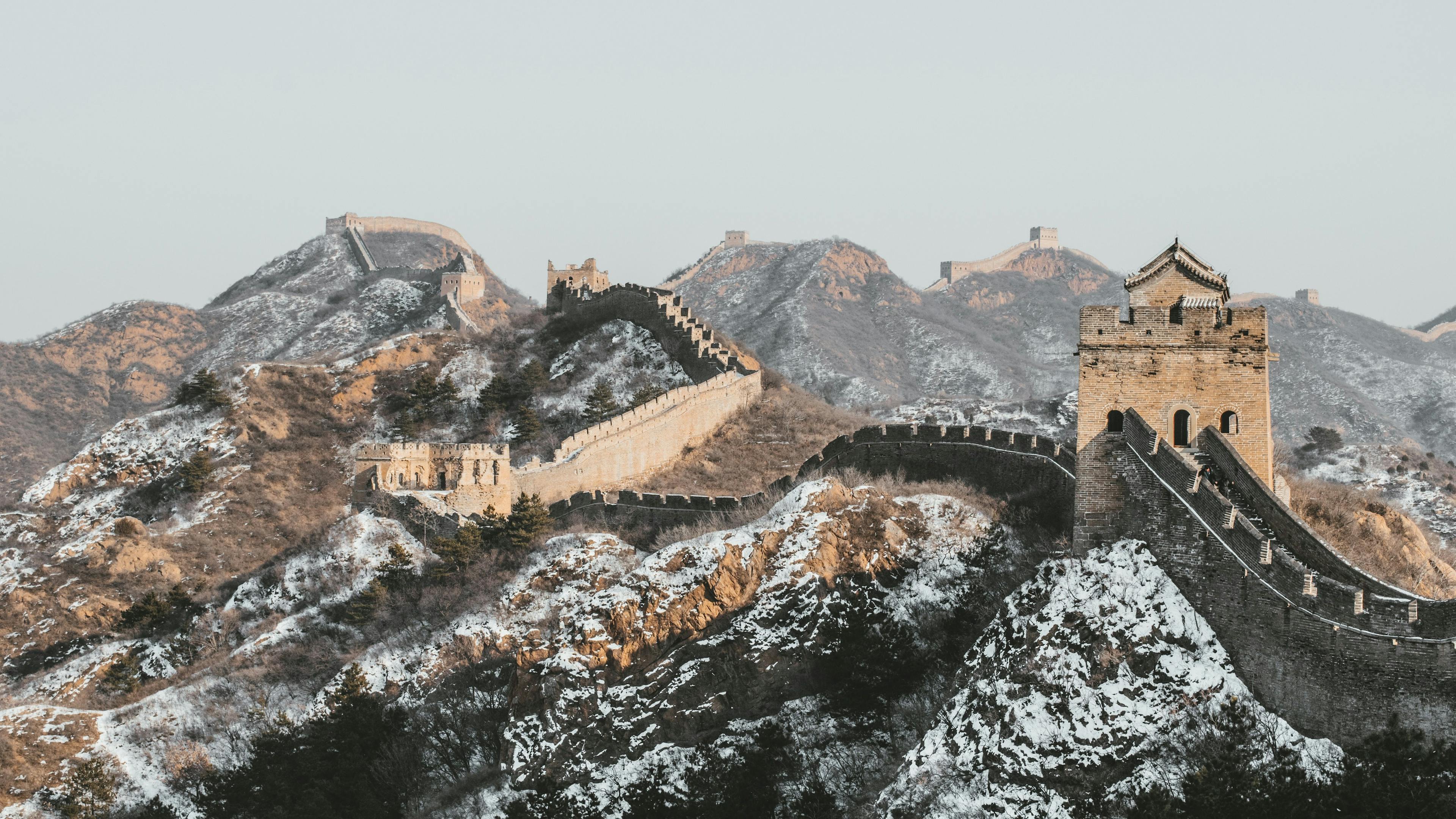 Winter in China and snow on the Great Wall