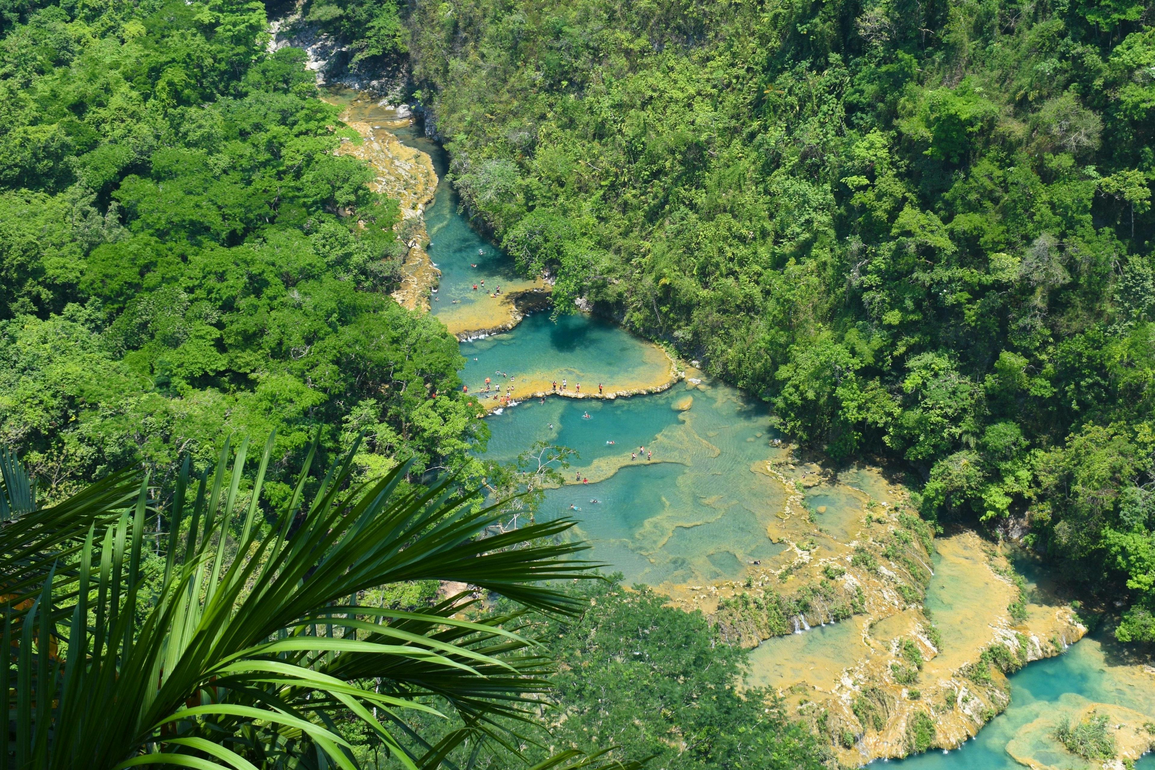 Semuc Champey natural pools in Guatemala.