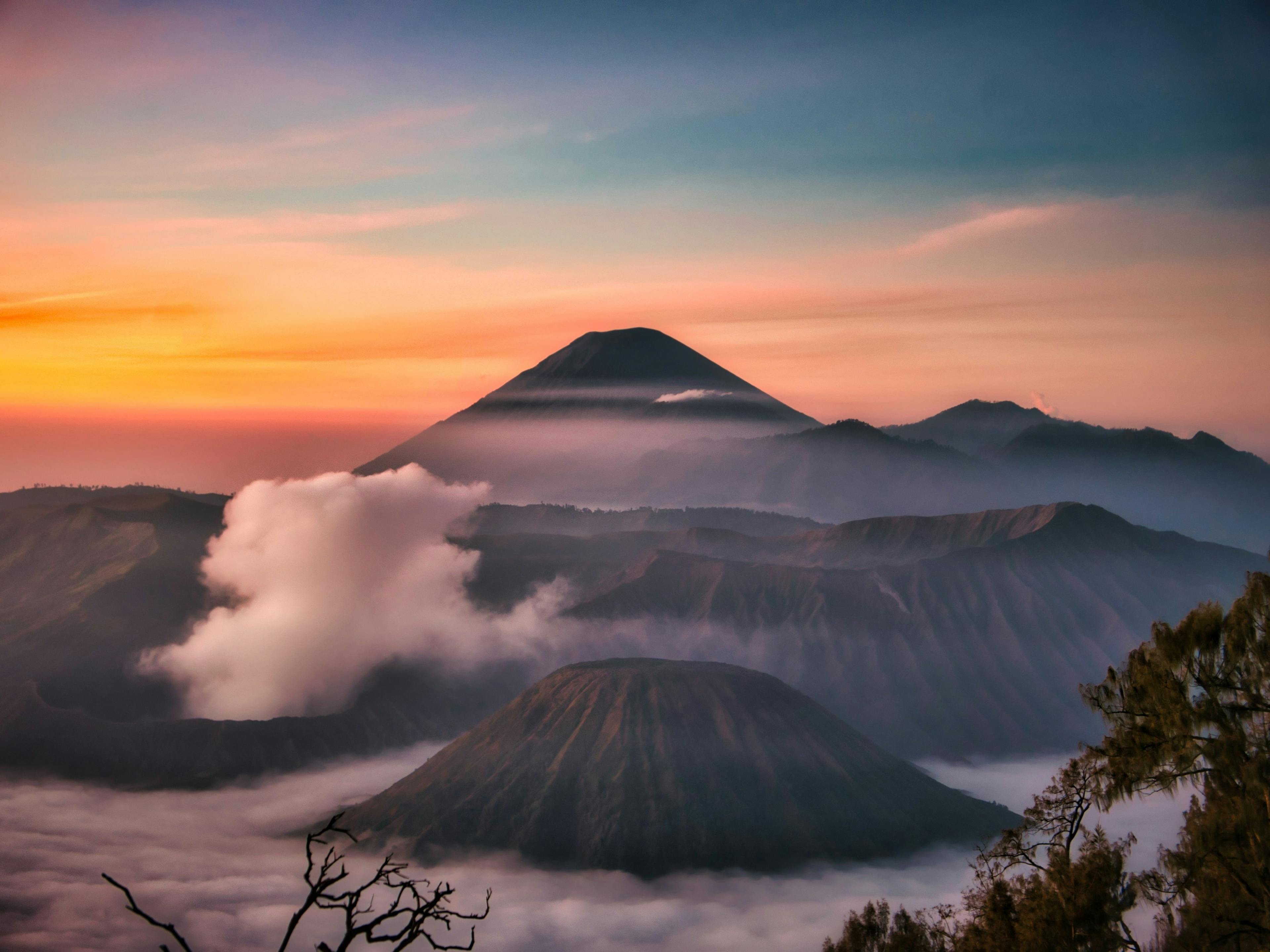 East Java volcanoes in Indonesia