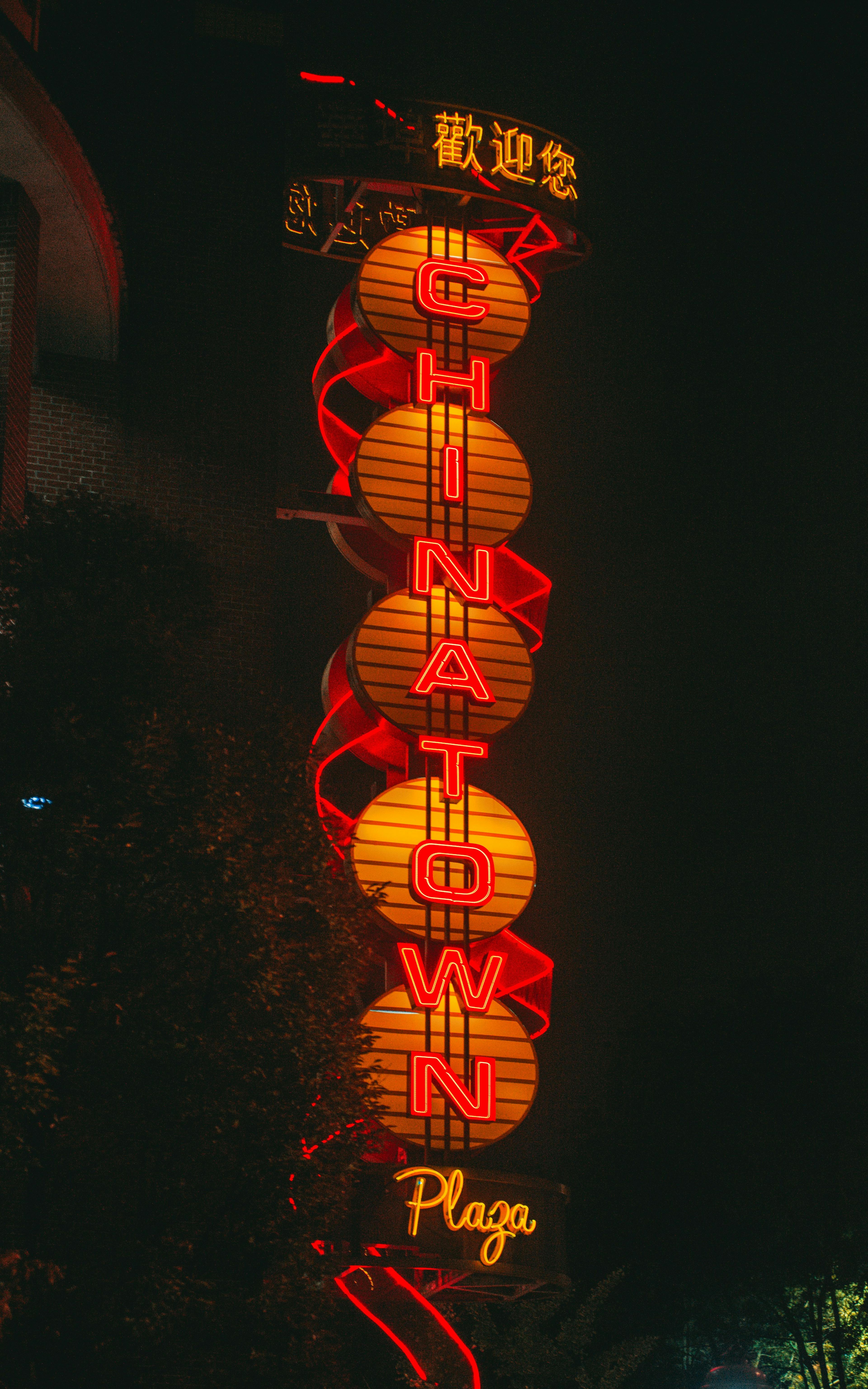Chinatown neon sign in Vancouver Canada.