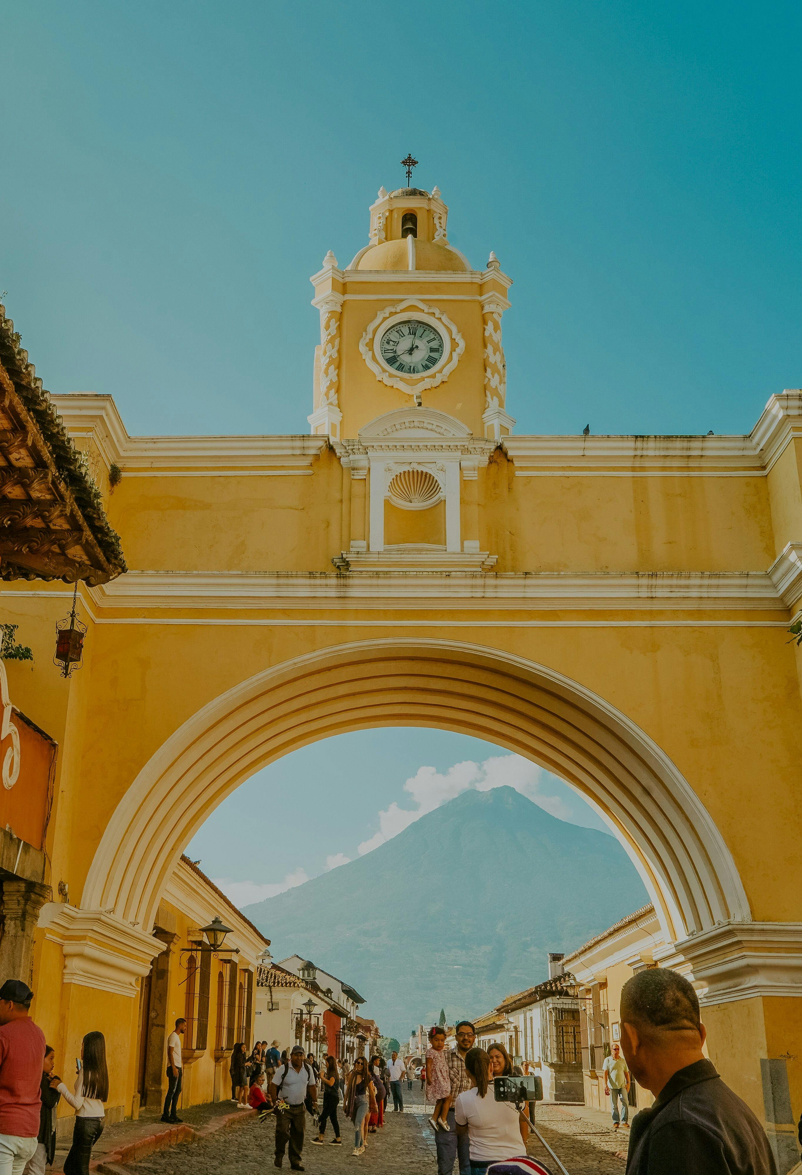 View on the street of Antigua Guatemala City.