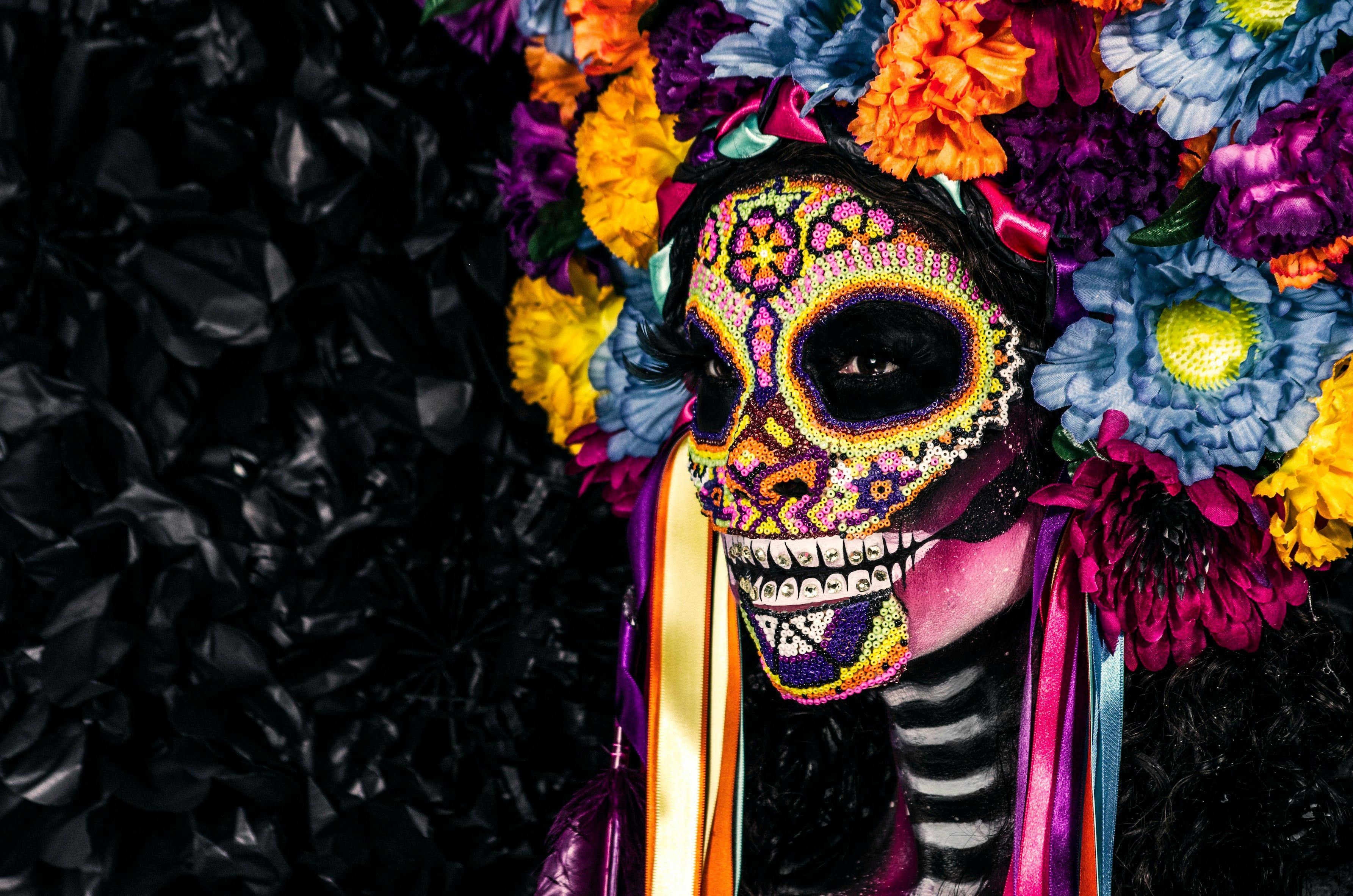 Woman dressed up for the Day of the Dead in Mexico.