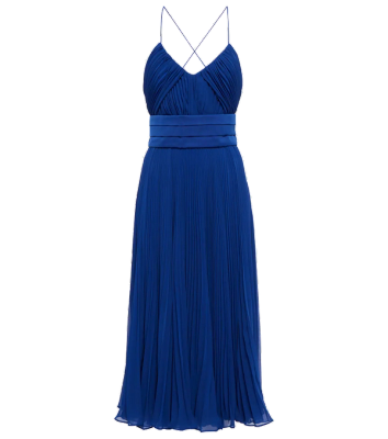 Max Mara pleated blue midi dress