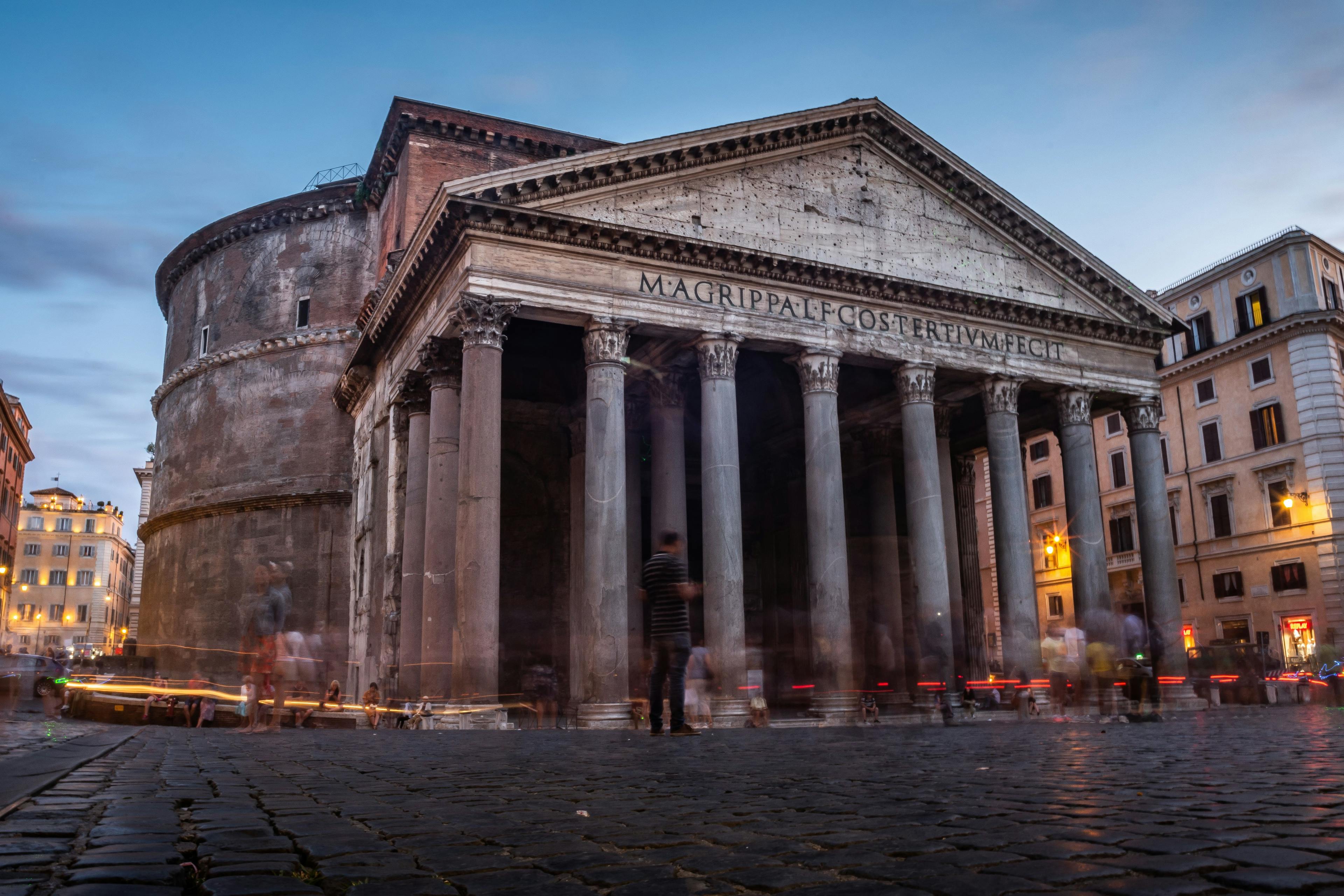 Pantheon in the center of Rome in Italy