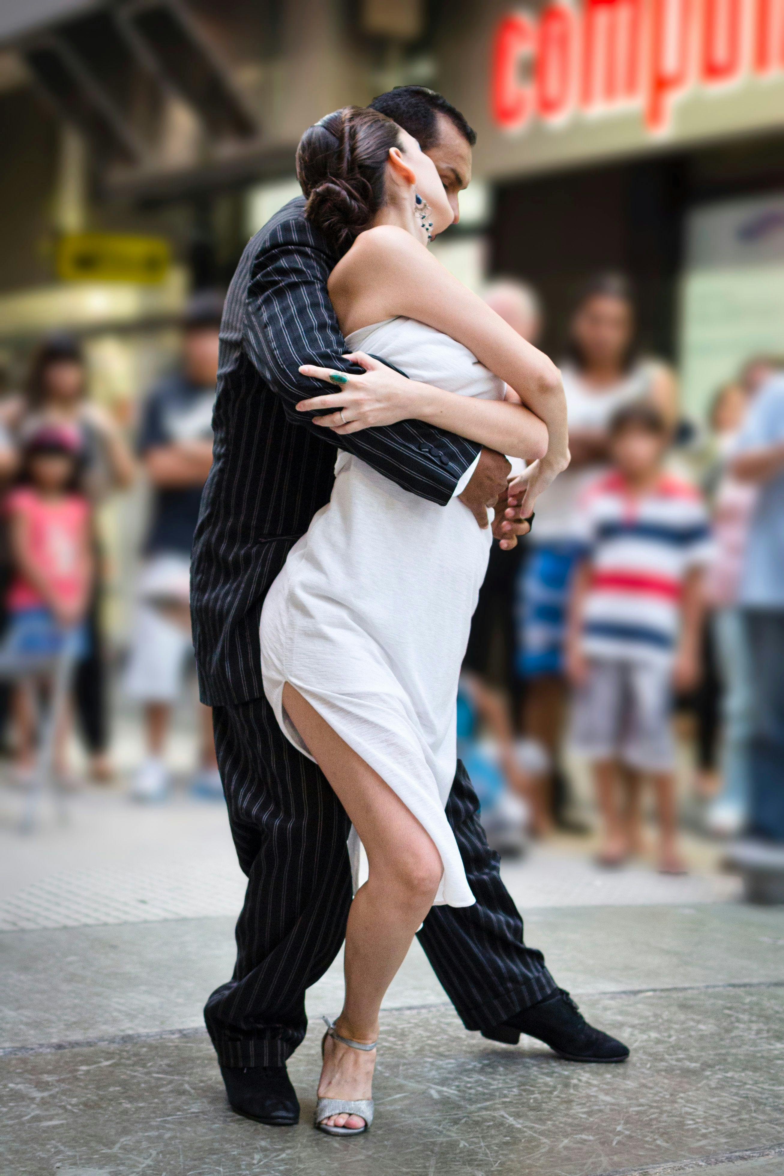 Couple dancing tango in Buenos Aires.