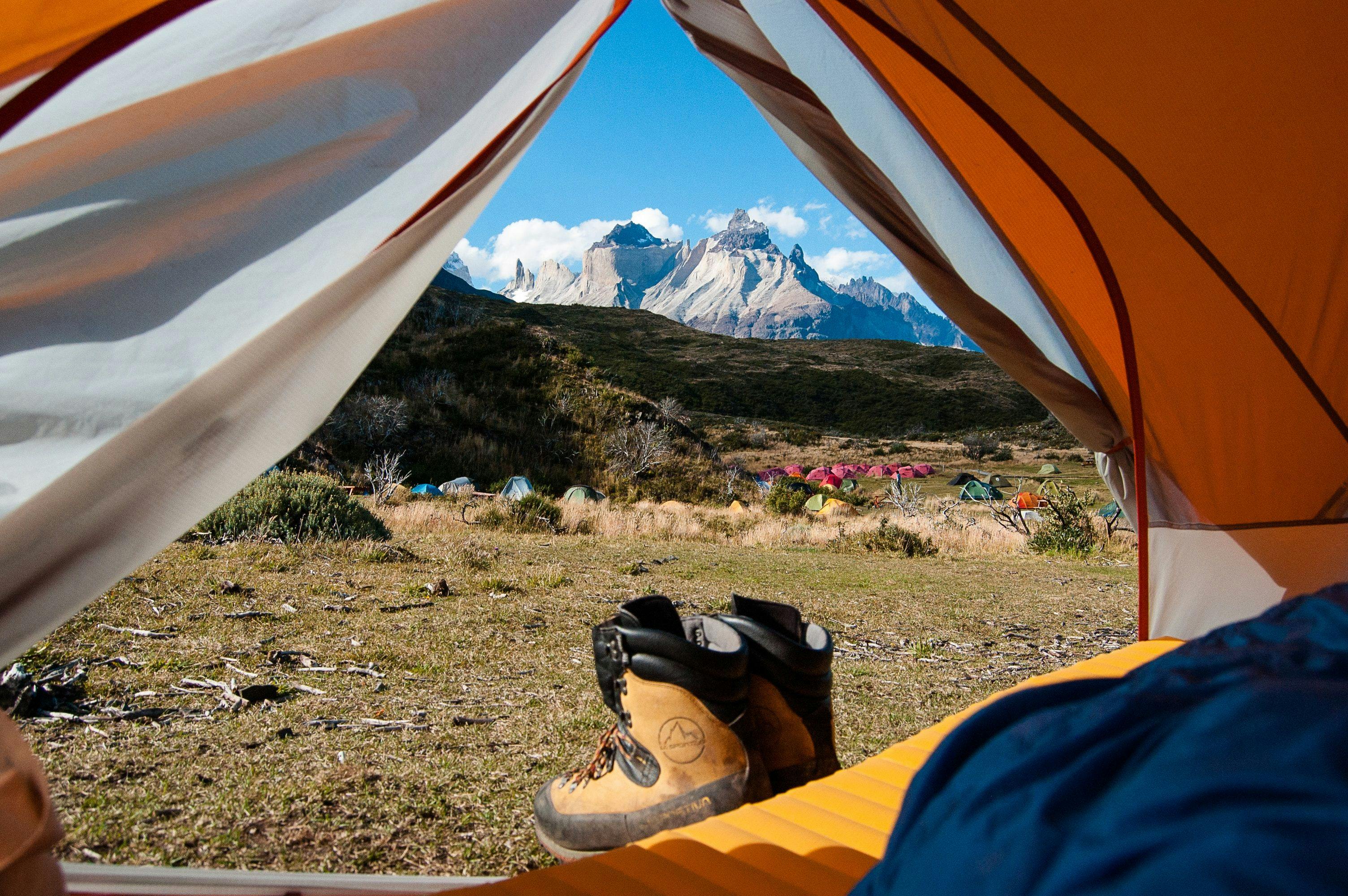 Camping in Torres Del Paine national park in Chile