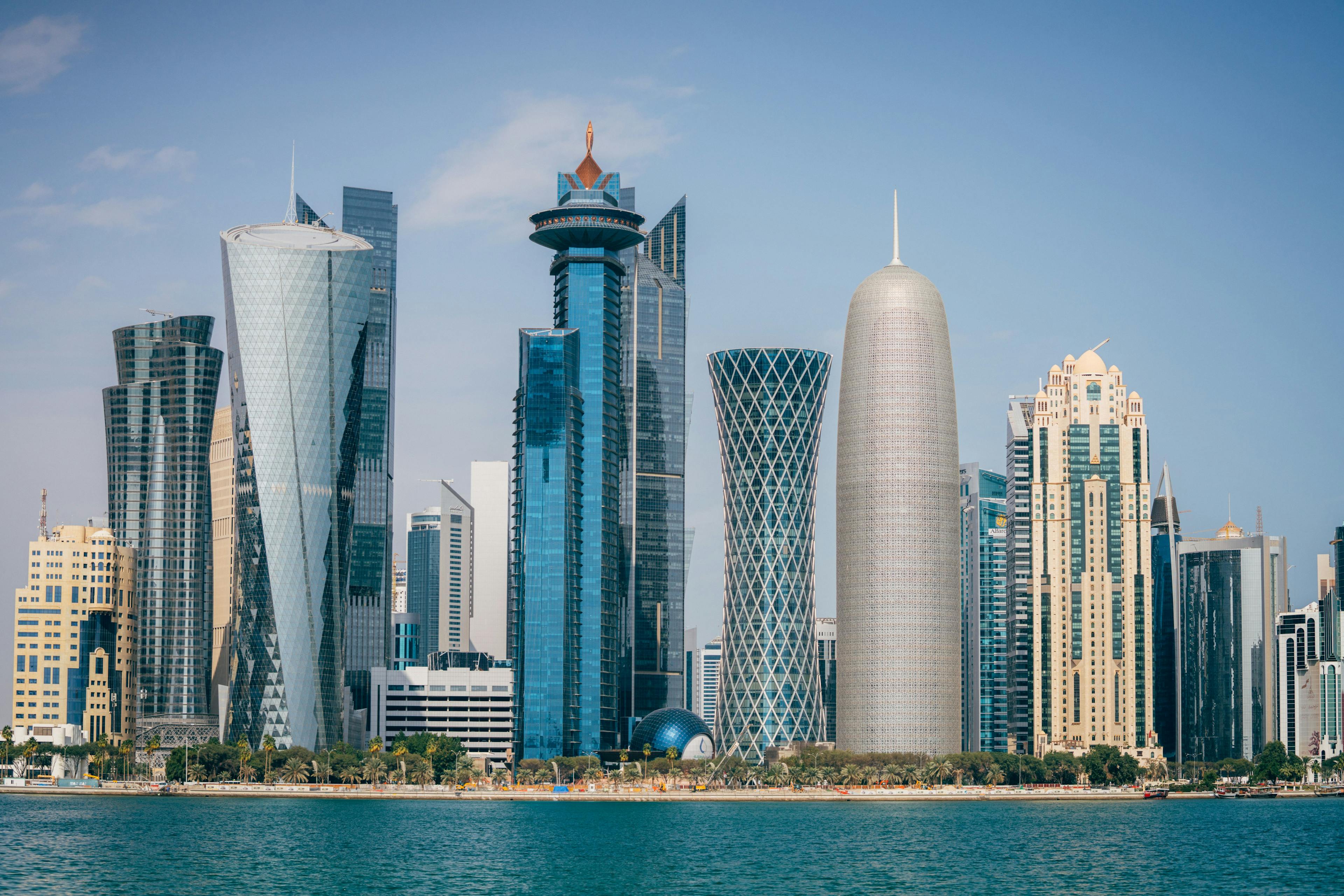 Skyline of Doha city in Qatar.