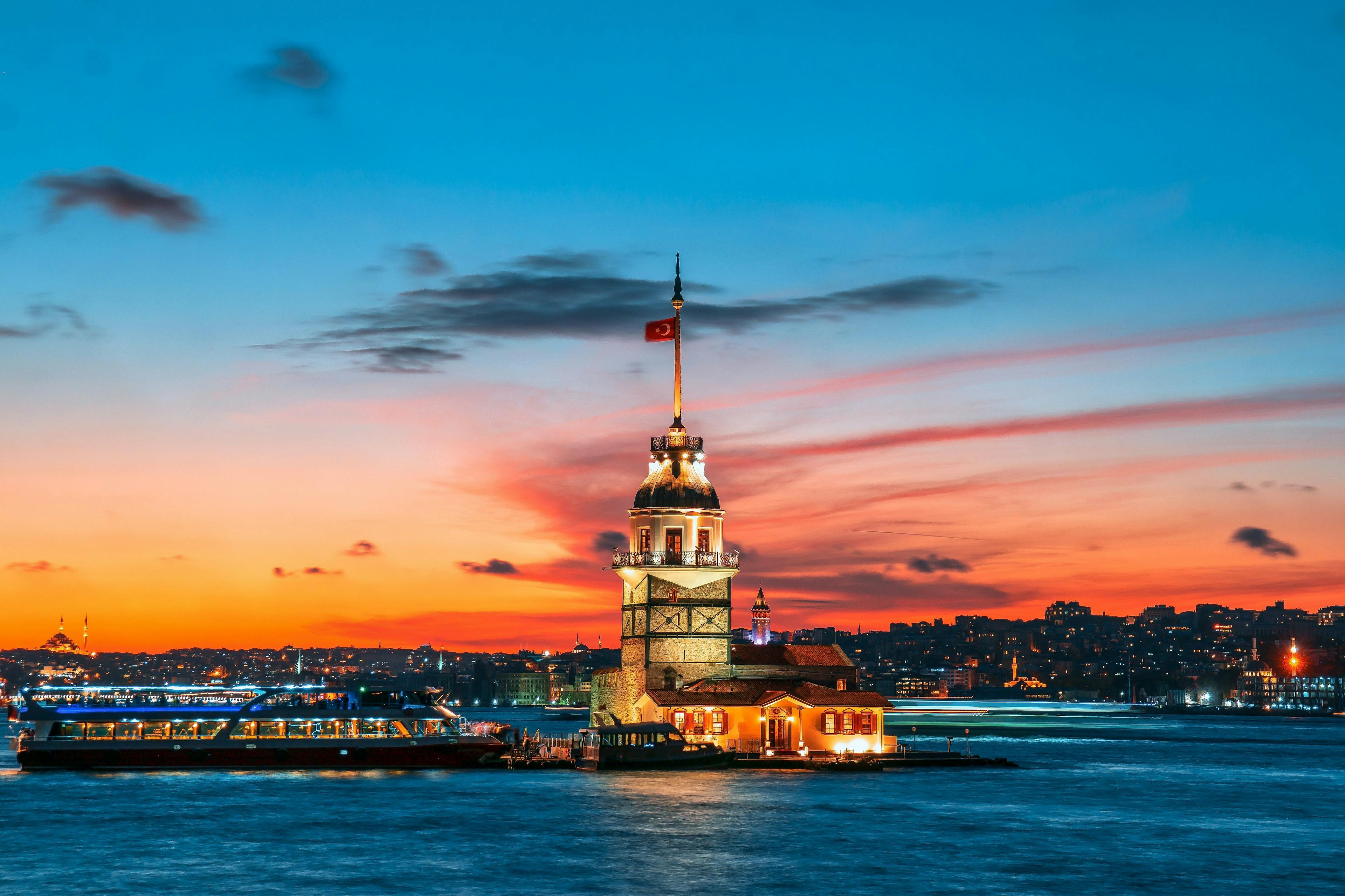 City of Istanbul in Turkey during sunset