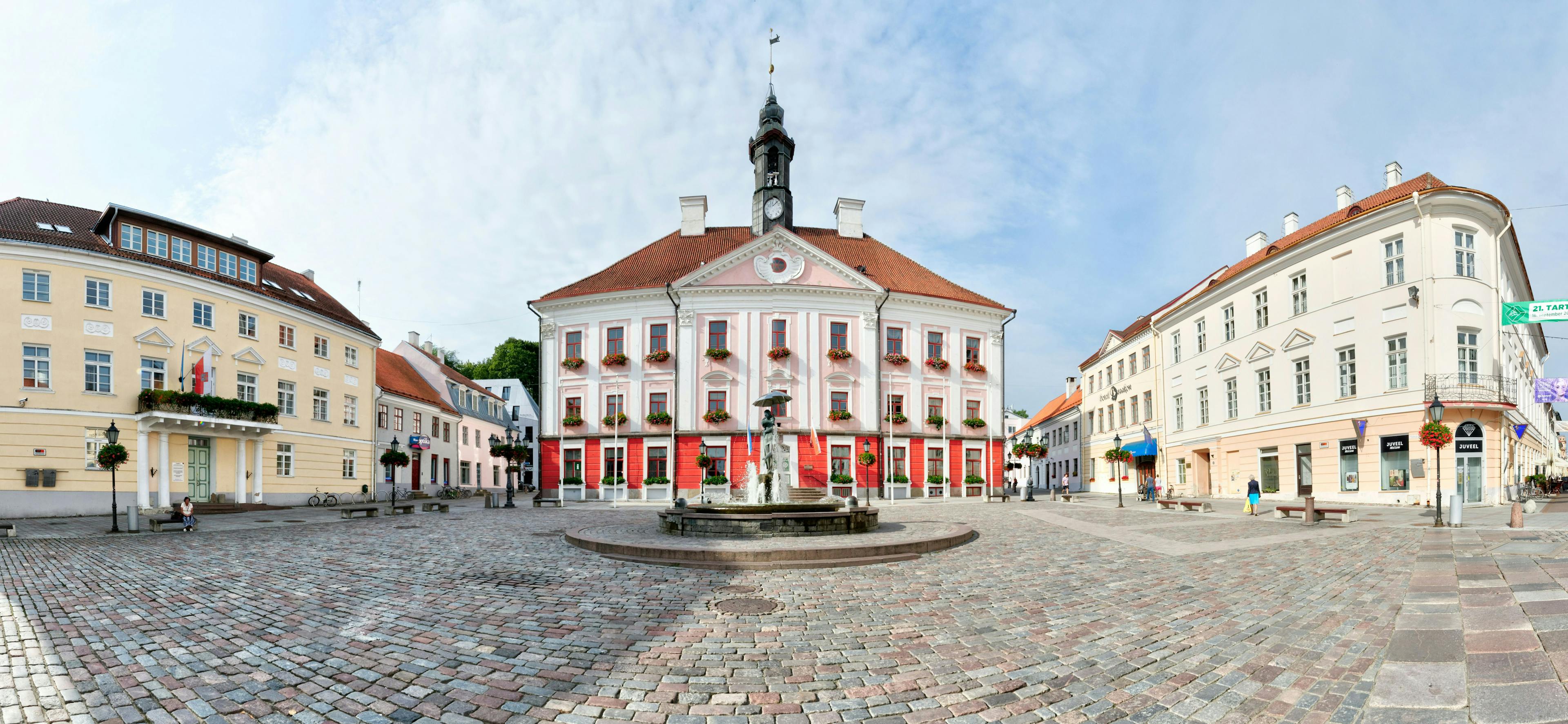 View on medieval Tartu old town in Estonia.